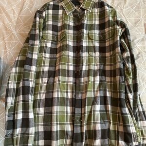 Green and Black Plaid Men's Shirt